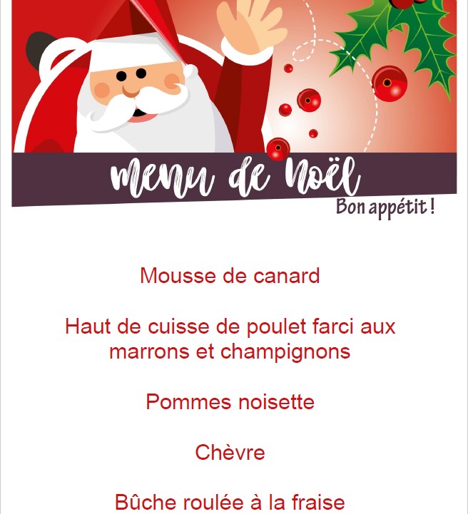 Menu de Noël 2018