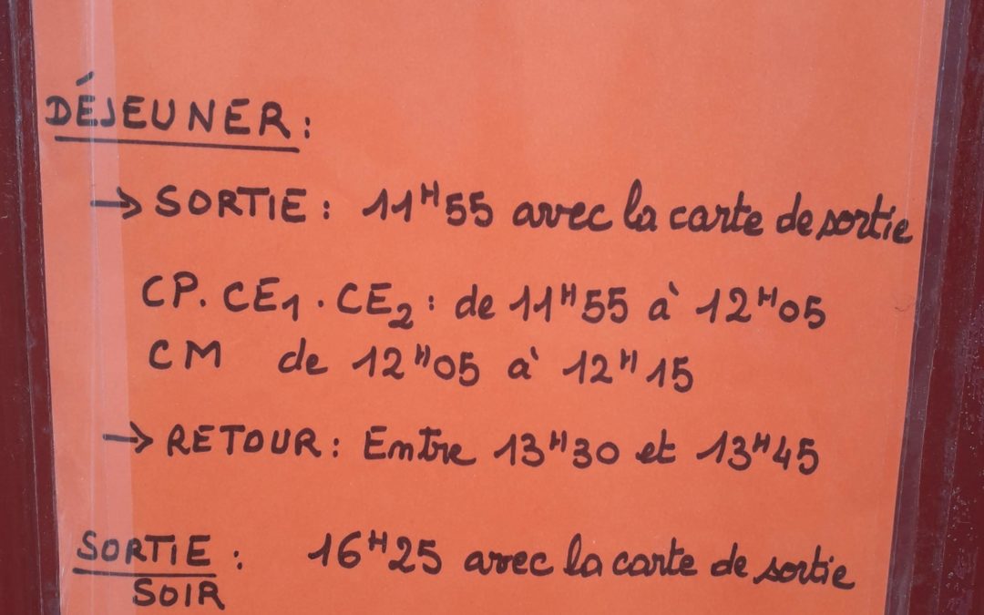 Horaires de l’école